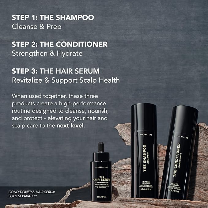 Caldera + Lab The Shampoo | Men’s Shampoo for Healthy Hair, Sulfate-Free Daily Cleanser, Dermatologically Tested - All Hair Types