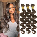 4# Body Wave Bundles Human Hair Chocolate Brown Color Body Wave Bundle 100% Real Human Hair And True To Length 10 12 14 Inch 3 Pcs/Pack