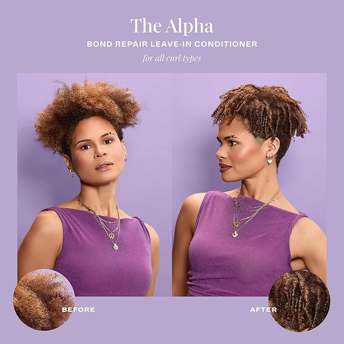 The Alpha Recoil & Curl Bond Repair Leave In Conditioner, 6 oz, Leave-In Cream for Coily, Curly, Wavy Hair, Repairs, Strengthens & Moisturizes with Vitamins & Amino Acids