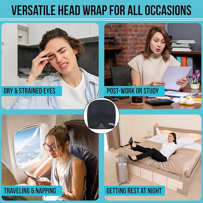 TEMP ZERO Migraine Relief Cold Cap, 360 Compression, Hot & Cold Recovery, Hangover Headache Cap, Tension & Stress Relief, Long-Lasting