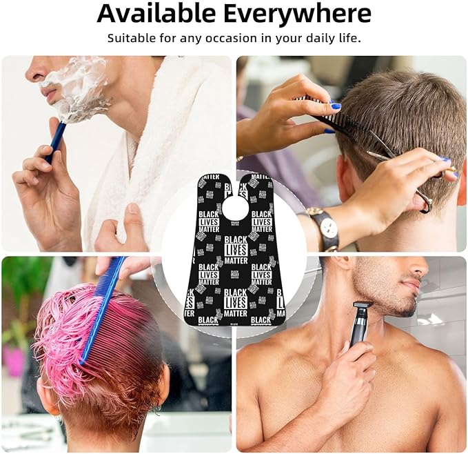 Beard Bib Apron for Men Shaving, Waterproof Non-Stick Hair Catcher with Suction Cups, Grooming Essential for Dad Husband, Black People Lives Matter Shave Bib