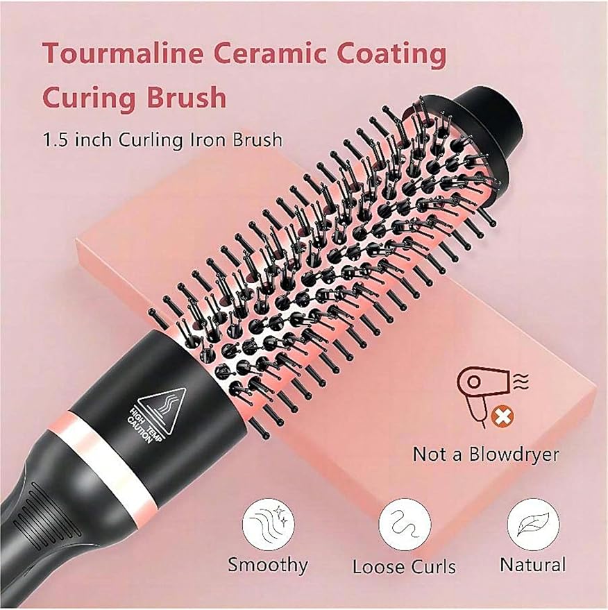 Curling Iron Set, O'bella 5 in 1 Curling Wand Set with Thermal Brush&4 Interchangeable Ceramic Curling Wand(0.35”-1.25”), 2 Temps Instantly Heating Hair Wand Curler Gold