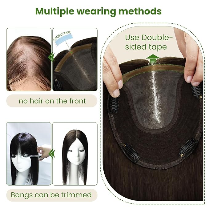 HAIR Toppers for Women Real Human Hair, Toppers Pieces for Women with Thinning Crown 6x7 inch 150 Density 55 grams 12 inch blonde Color All Real Human Hair(#60 12inch)