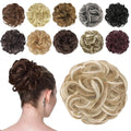 FESHFEN Messy Bun Hair Piece - Elastic Wavy Curly Hair Bun Scrunchies Extensions Synthetic Chignon Hairpieces for Women Girls, Dirty Blonde 1.5 oz