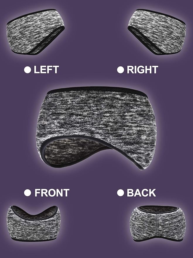 Blulu 3 Pcs Fleece Ear Warmers for Men Women Headband Cover Ear Muffs for Cold Weather Winter Running Cycling Ski