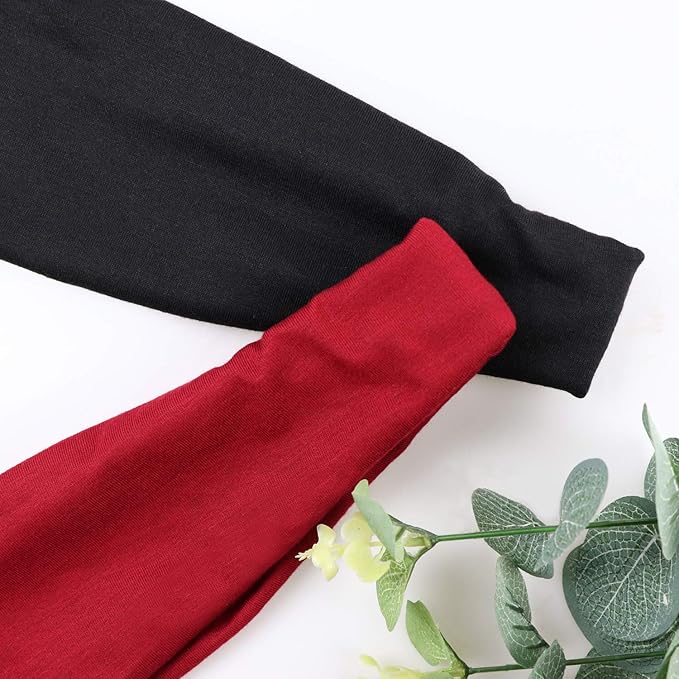 DRESHOW 6 Pack Yoga Sports Headbands for Women Elastic Non-Slip Headbands Running Workout Hair Bands