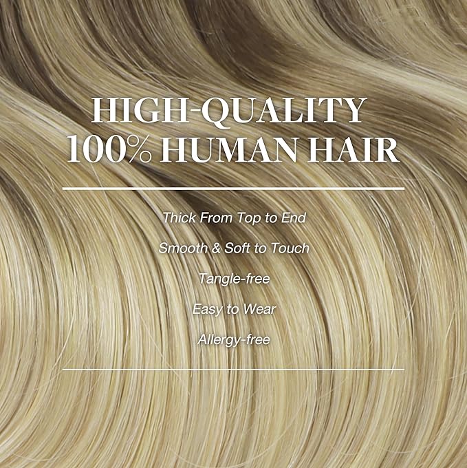 GOO GOO Clip in Hair Extensions Real Human Hair, Remy Human Hair Extensions Clip ins for Women, Natural Human Hair, 18inch 120g 7Pcs, 4/18 Balayage Chocolate Brown Highlighted Dirty Blonde
