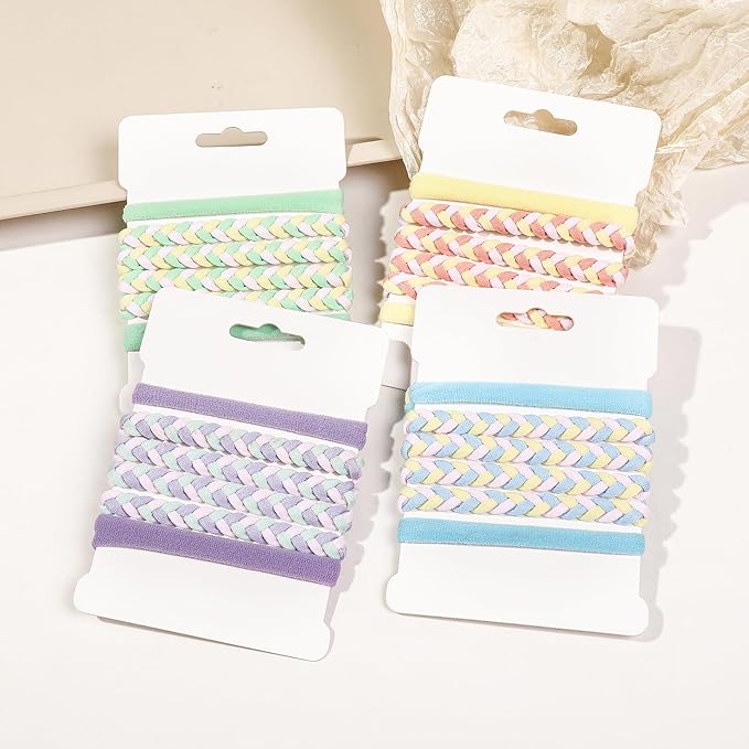 Sport Hair Ties for Women - 4 Pack Elastic Pony Tails for Gym, Braided & Swimming Sports - 30 Inch Length
