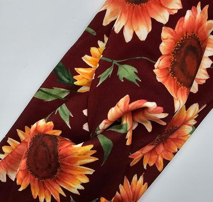 Soft Stretchy Headband, 3-in-1 Versatile Twist Style, One-Piece (Fall Sunflowers, Child)