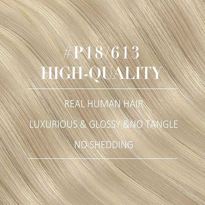 YoungSee Clip in Human Hair Extension Ash Blonde Clip in Hair Extensions Human Hair Warm Ash Blonde Highlights Bleach Blond Thick Hair Clip in Extensions 120G 22Inch 7Pcs