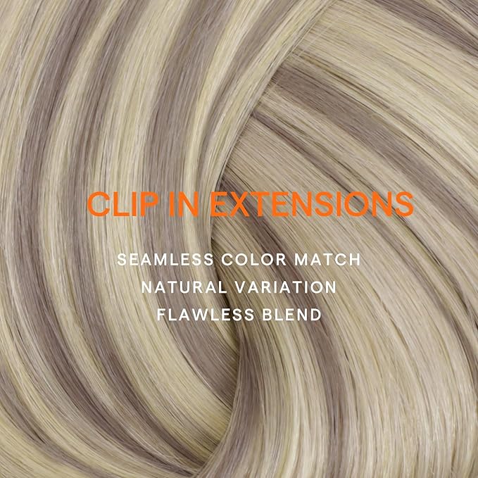 Full Shine Clip on Hair Extensions Human Hair 16 Inch Balayage Grey to Platinum Blonde Clip in Extensions for Women Grey Blonde Hair Extensions 7 Pcs 120 G