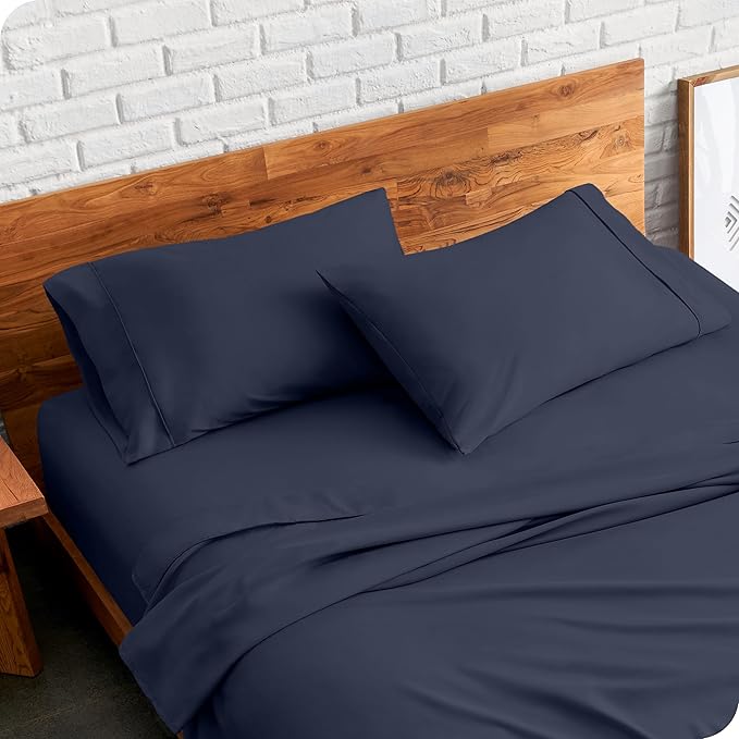 Bare Home Premium 1800 Ultra-Soft Microfiber Pillowcase Set - Double Brushed - Hypoallergenic - Wrinkle Resistant (Standard Pillowcase Set of 2, Midnight Blue)