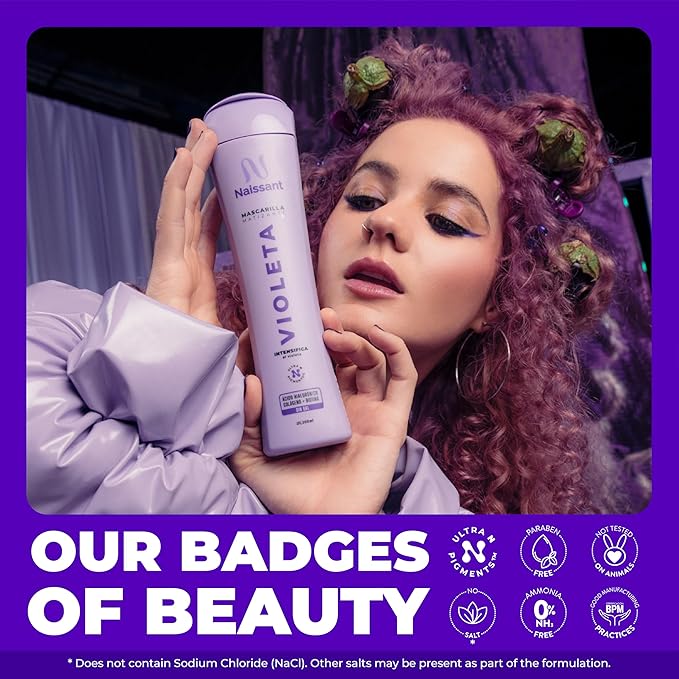 naissant Lilac Violet Hair Toning Mask | Ultra High-Purity Pigments | Color Depositing Violet Tone | Hyaluronic Acid, Collagen & Biotin | Paraben, Ammonia & Sulfate Free | 10.1 Fl. Oz
