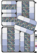 6 Set Compression Packing Cubes for Travel Essentials,Compressible Expandable Packing Cubes for Suitcase,OlarHike Luggage Organizer Bags for Travel(Dark Blue Floral)