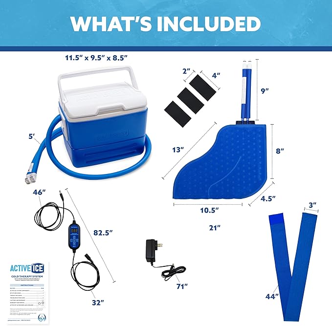 Polar Active Ice 3.0 Cold Therapy Ice Machine System with Programmable Timer, Foot Therapy Compression Pad, Lightweight 9 Quart Cooler, Quiet Pump, Strong Cryotherapy Pain Relief Treatment