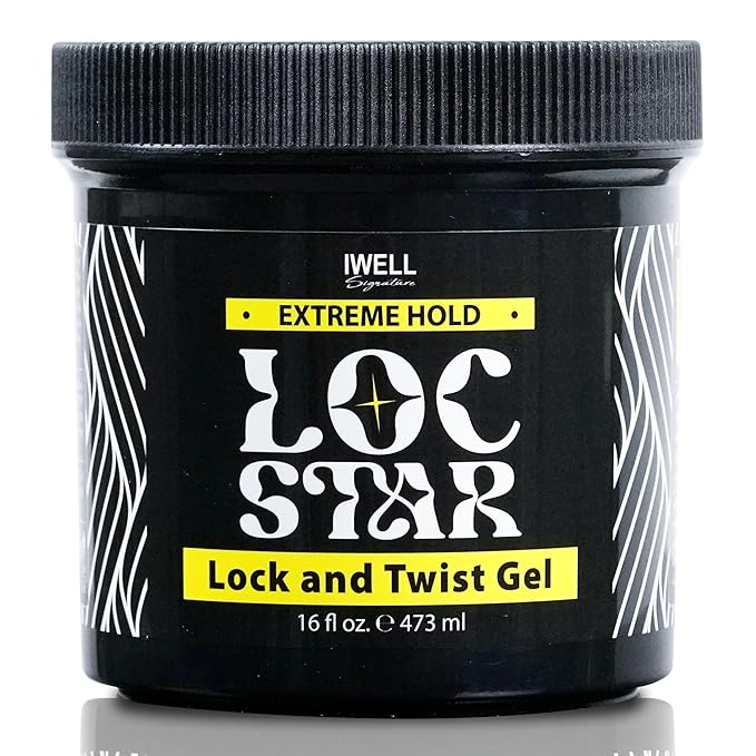 Loc Star Braid & Loc Gel, 16 fl oz | Extreme Hold for Braids, Locs, Twists, Cornrows & Edges | Smooths & Tames Frizz | No Heavy Residue | Long-Lasting | With Aloe Vera