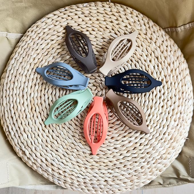 French Concord Flat Hair Clips - 7Pcs Strong Hold Jaw Claw Clips for Women Girls Thin Thick Curly Straight Hair Accessorie (7pcs Oval)