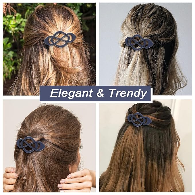 Navy Blue Hair Barrettes for Women 4packs Hair Clips French Hair Barrette Clip for Girls Vintage Hair Clips for Thick Thin Long Short Hair Stylish Hair Accessories for Women Girls
