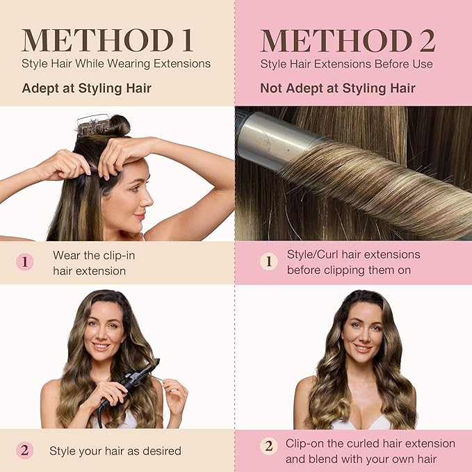 GOO GOO Clip in Hair Extensions Real Human Hair, Remy Human Hair Extensions Clip ins for Women, Natural Human Hair, 22 Inch 140g 7Pcs, 3/8/613 Balayage Walnut Brown to Ash Brown and Bleach Blonde