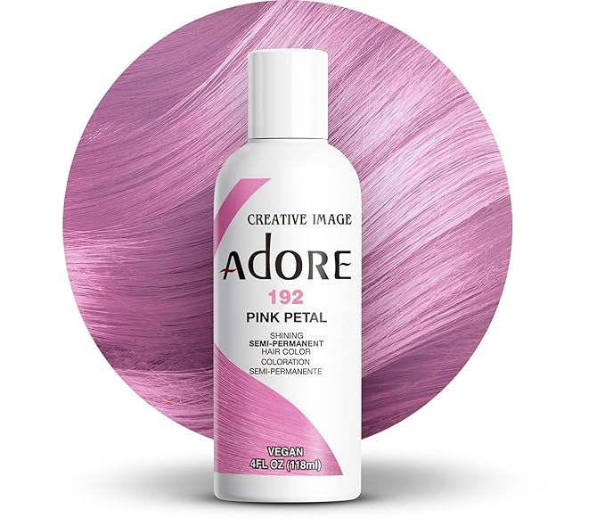 Adore Semi Permanent Hair Color (192 Pink Petal) | Vegan & Cruelty-Free Pink Hair Dye | No Ammonia, No Peroxide, No Alcohol | 4 Fl Oz (Pack of 1)