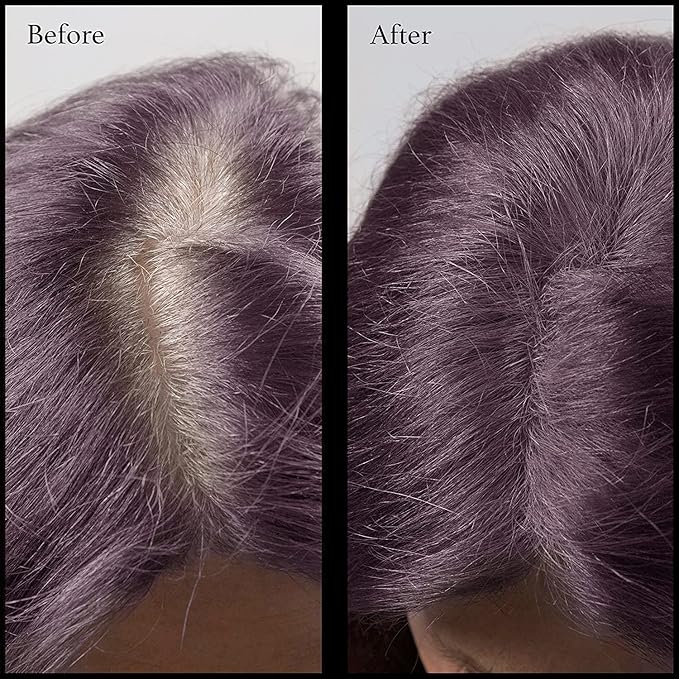 Root Concealer Touch Up Powder | All-Natural Crushed Minerals Without Brush | Fast and Easy Total Gray Hair Cover up For Black | Brown | Auburn and Blonde Hair .30 ounce (With Brush, Dark Red Violet)