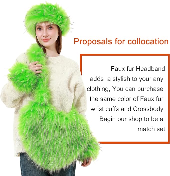 Faux Fur Headband for Women Winter Earwarmer Earmuff with Elastic