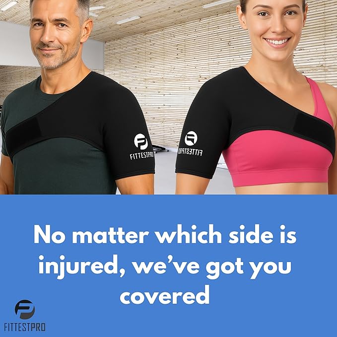 Fittest Pro Shoulder Ice Pack Wrap, HSA or FSA Eligible, Reusable Cold Therapy Wrap for Tendonitis, Swelling, Rotator Cuff, and Recovery - Shoulder Brace Compression Sleeve