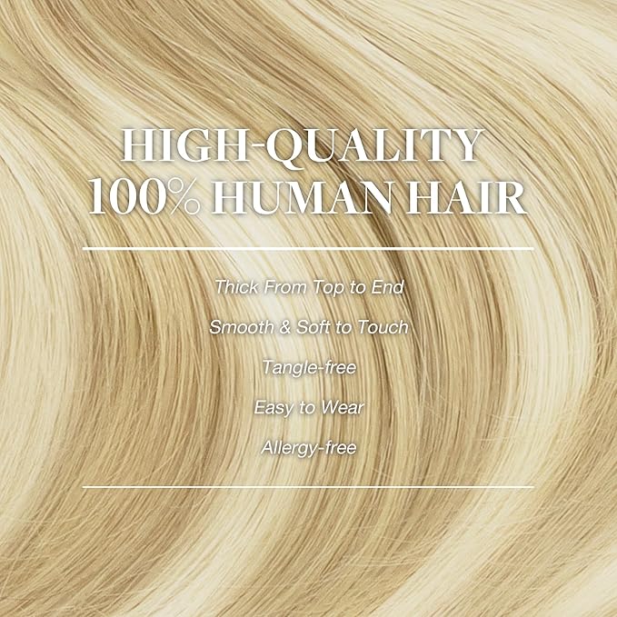 GOO GOO Clip in Hair Extensions Real Human Hair, Remy Human Hair Extensions Clip ins for Women, Natural Human Hair, 26inch 180g 7Pcs, #18D/22F Dirty Blonde Highlights