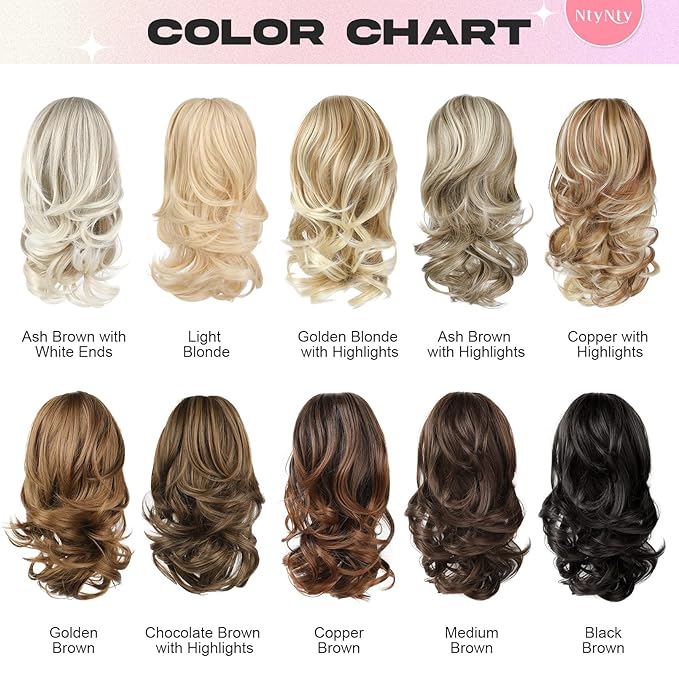 Ponytail Extension - 14" Claw Clip in Ponytail Hair Extensions Natural Soft Synthetic Layered Wavy Pony Tail Hair Pieces for Women - Light Blonde