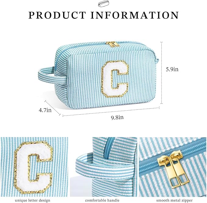 YOOLIFE Bridesmaid Proposal Gifts - Bridal Shower Gifts, Bridesmaid Gifts for Wedding Day, Initial Makeup Bags for Women O