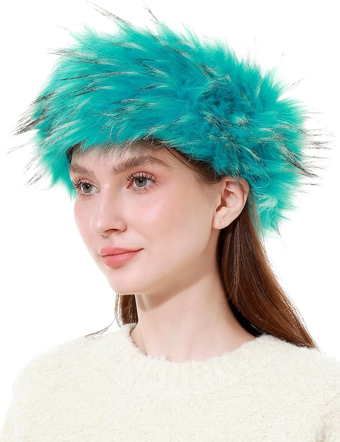 Faux Fur Headband for Women Winter Earwarmer Earmuff with Elastic