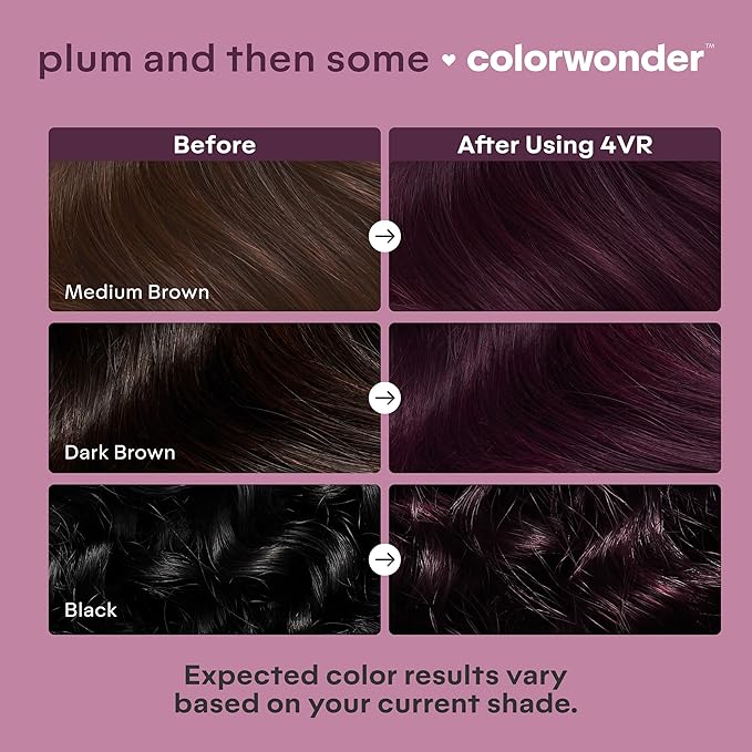 Madison Reed colorwonder Demi-Permanent Hair Color, Effortless At-Home Hair Dye, Ammonia-Free, Cruelty-Free, Plum And Then Some (4VR Darkest Plum), Pack of 1