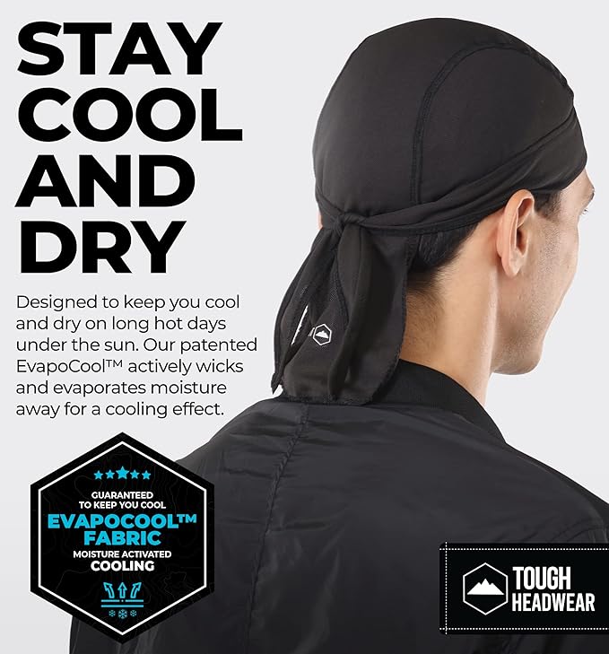 Cooling Helmet Liners - Do Rag Skull Caps for Men - Cooling Head Wraps, Hard Hat Liner - Motorcycle Pirate Bandana