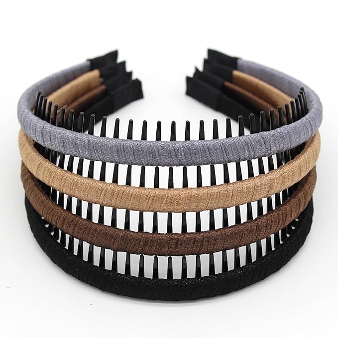 Zig Zag Hairbands - Head Bands for Women's Short Hair, Non-Slip Hair Accessories (4 Colors)