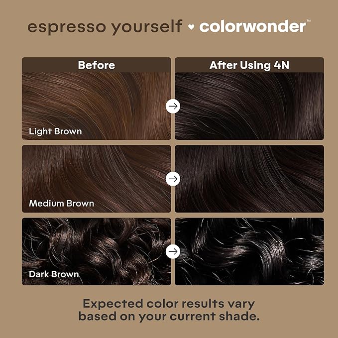 Madison Reed colorwonder Demi-Permanent Hair Color, Effortless At-Home Hair Dye, Ammonia-Free, Cruelty-Free, Espresso Yourself (4N Darkest Brown), Pack of 2