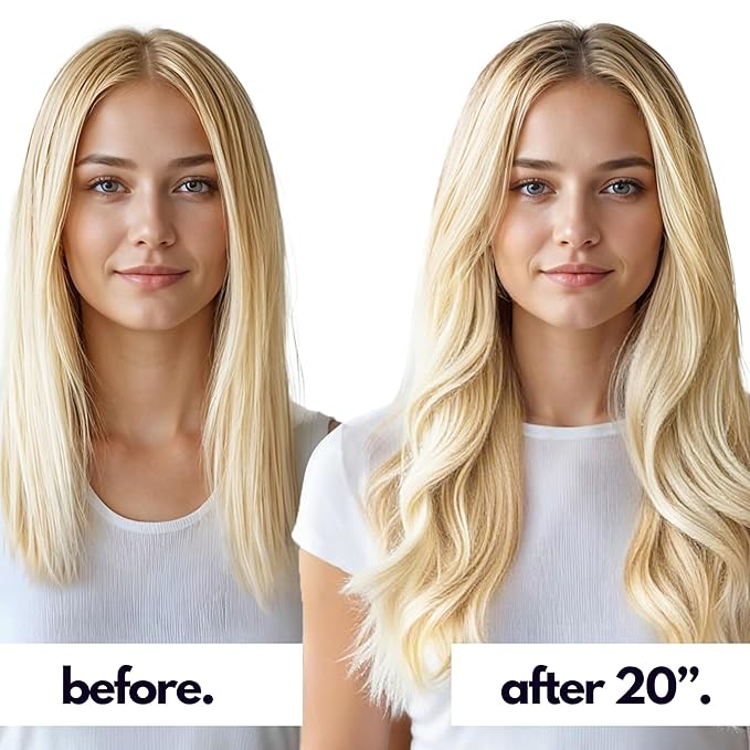 Irresistible Me Real Human Hair Extensions Clip Ins – 100% Human Hair Clip In Extensions for Length & Volume – Invisible Extension – Heat Resistant & Dyeable – Light Blonde, 24 Inches