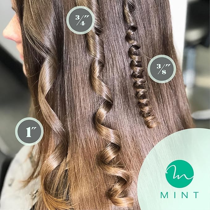 MINT Professional Clamp-Free Curling Wand 3/4 Inch for Long Hair | Extra Long Curl Wand 4-Heater Ionic Ceramic Tourmaline Barrel | Best Curling Wands | Adjustable 230-430°F | Worldwide Dual Voltage
