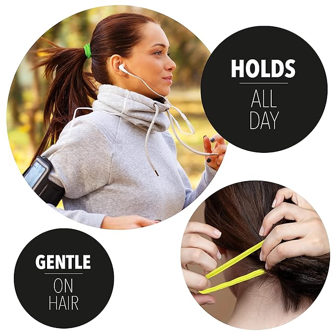 18pc Waved Ponytail Elastic Set in Bright Colors - Ponytail Holders Hair Ties Value Pack - Colorful Ponytail Holders Wavy Textured Hair Ties For Women