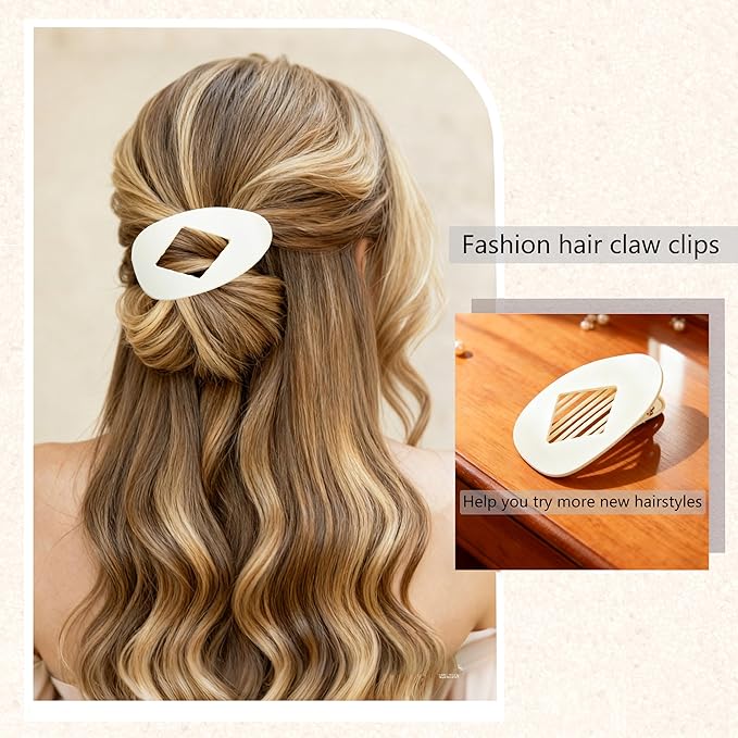 6 Pack Flat Hair Clips for Women,Large Claw Clips Strong Hold Hair Clips for for Thick & Thin Hair for Daily Styling