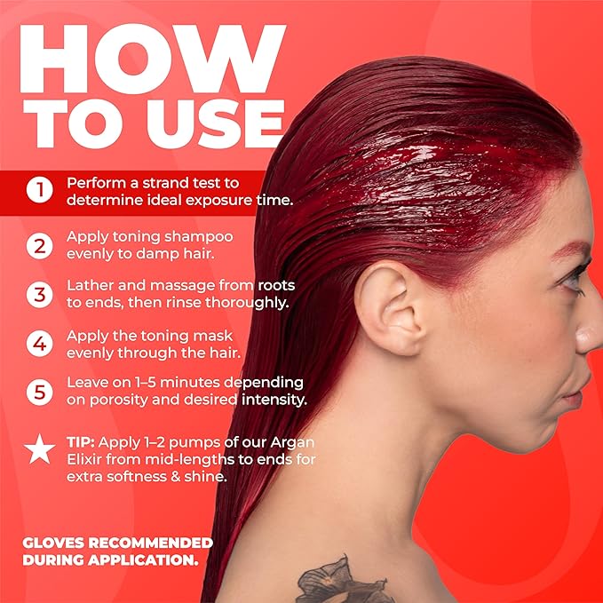 naissant Deep Red Hair Toning Mask | Ultra High-Purity Pigments | Deposits Vibrant Red Tone | Hyaluronic Acid, Collagen & Biotin | Paraben, Ammonia & Sulfate Free | 10.1 Fl. Oz