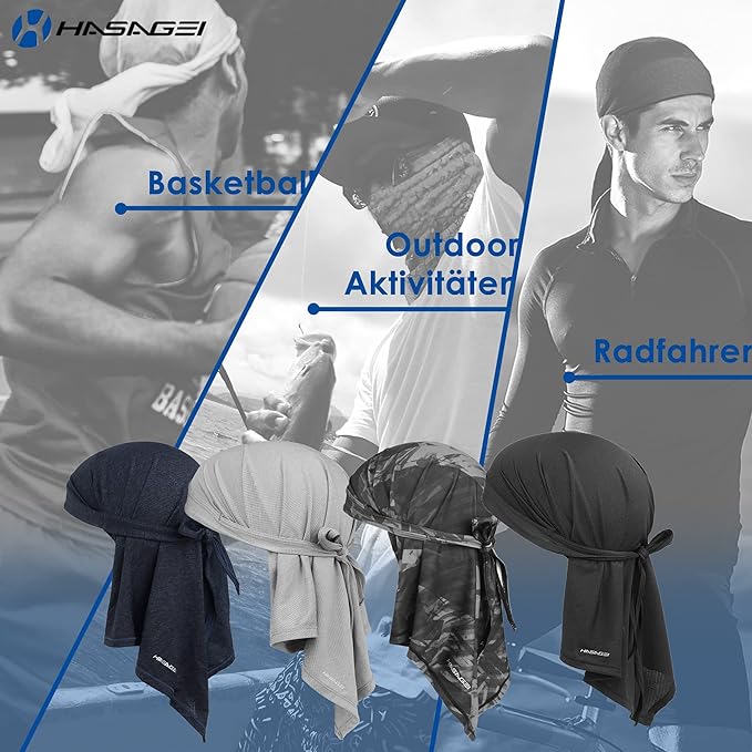Bandanas Skull Caps for Men, Women Breathable Neck Gaiters, Sweat Wicking Do Rags Head Wraps, Helmet Liner Durag