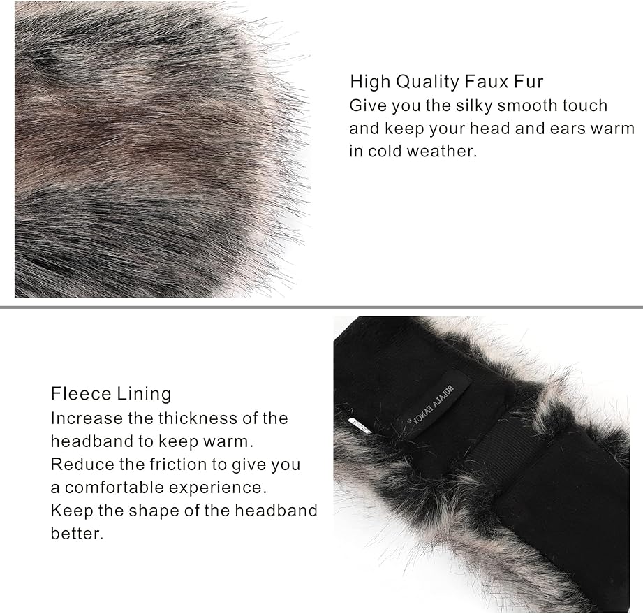 Faux Fur Headband for Women Winter Earwarmer Earmuff with Elastic