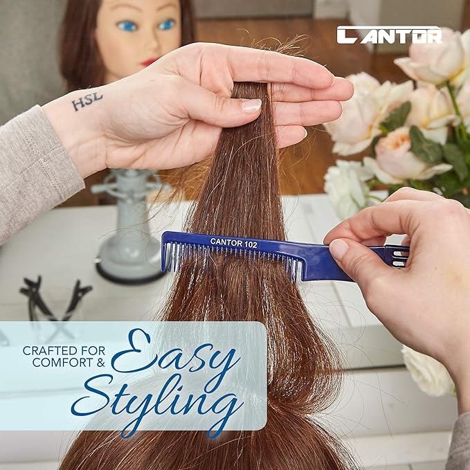 Lift Teasing Comb and Hair Pick 1 Pack, Five Stainless Steel Lifts - Chemical and Heat Resistant Detangler Styling Tool Anti Static Comb for All Hair Types By Cantor