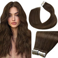 LaaVoo Hair Extensions Tape in Real Human Hair Medium Brown Tape in Hair Extensions Human Hair Invisible Tape on Extensions 18inch 40pcs 100g