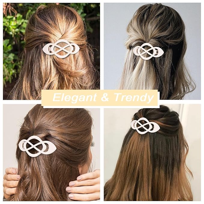 Beige Hair Barrettes for Women 4packs Hair Clips French Hair Barrette Clip Beige Accessories for Women Girls