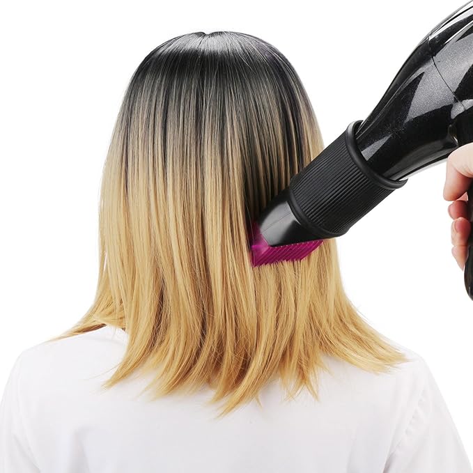 Segbeauty Blower Dryer Comb Attachment, Hair Dryer Concentrator with Brush Attachments for 1.57-1.97" Nozzle, Professional Salon Hairdressing Styling Tool for Straightening Wavy Natural Curly Hair