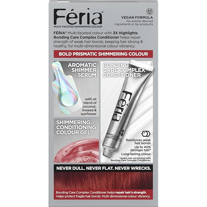 L'Oreal Paris Feria Multi-Faceted Shimmering Permanent Hair Color, 56 Brilliant Bordeaux (Auburn Brown), Pack of 1 Hair Dye Kit