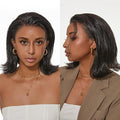 LUVME HAIR 13X4 Lace Wig NatureMAX™ PartingMax Lace 10 Inches Bob Wigs Lace Front Wigs Human Hair Pre Cut Plucked Flexi-Fit Drawstring Cap Lace Frontal Glueless 12 Inches Natural Black Color