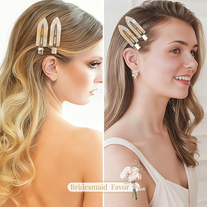 20PCS Bridesmaid Hair Clips No Bend Hair Clips Bridesmaid Hair Accessories Gifts Makeup Creaseless Glitter Hair Clip for Bride Women Girls(20Pcs/10Cards)