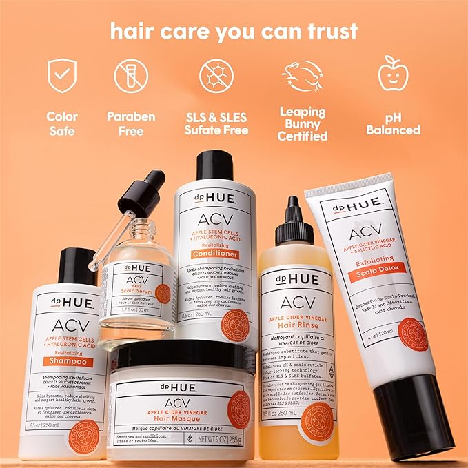 dpHUE Apple Cider Vinegar Hair Masque, 9 oz - Deep Conditioning Treatment for Dry, Damaged, Color-Treated Hair - Made with Avocado, Rosehip & Coconut Oils